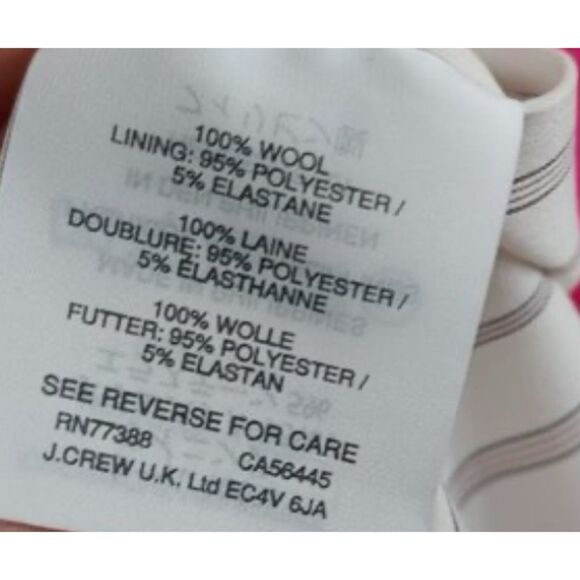 J.CREW Rhodes Wool Fuscia Pink Blazer Size 00 ~ New No Tags - Picture 9 of 9